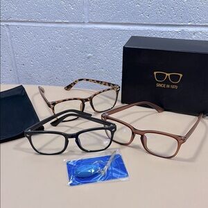 NWOT Classic three-piece blue light glasses set​​​​